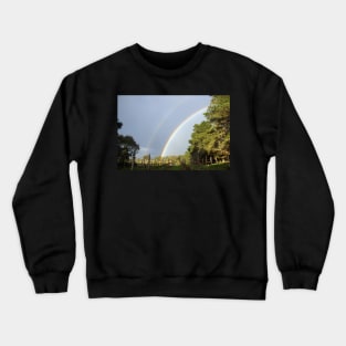 Rainbow in the Vineyard by  Avril Thomas Crewneck Sweatshirt